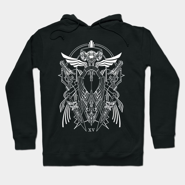 FFXV Arms and Armiger (white) Hoodie by beanclam
